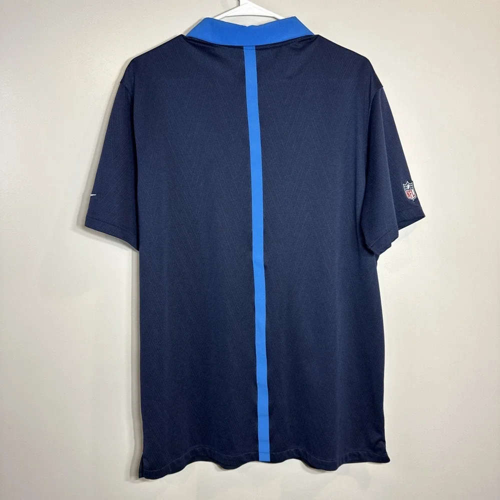 Nike Men's Large Los Angeles Chargers Polo‎ Shirt Blue Dri Fit Bolt NFL Football